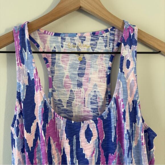 Lilly Pulitzer Tideline Dress Mini smocked waist a-line cotton blend Racerback - Picture 5 of 11
